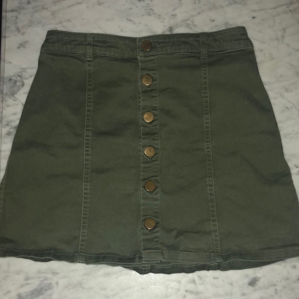 Green Jean Skirt
